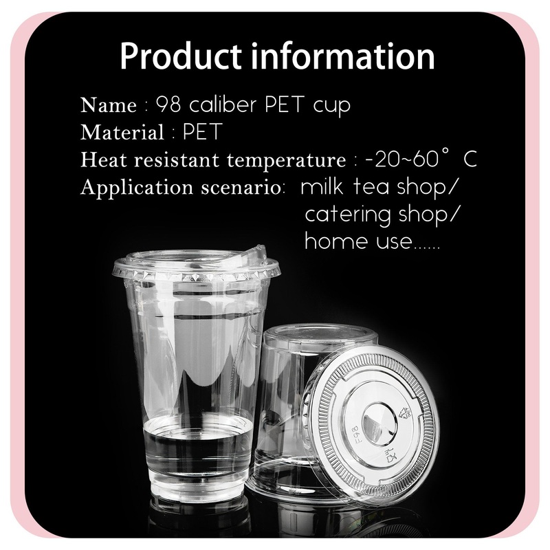 Bio-Degradable Disposable Bubble Tea Cup Boba Tea Cup Cold Beverage PLA Cup with Lids – Pet Cup 16 Oz and Plastic Cups with Lids for Cold Drinks price