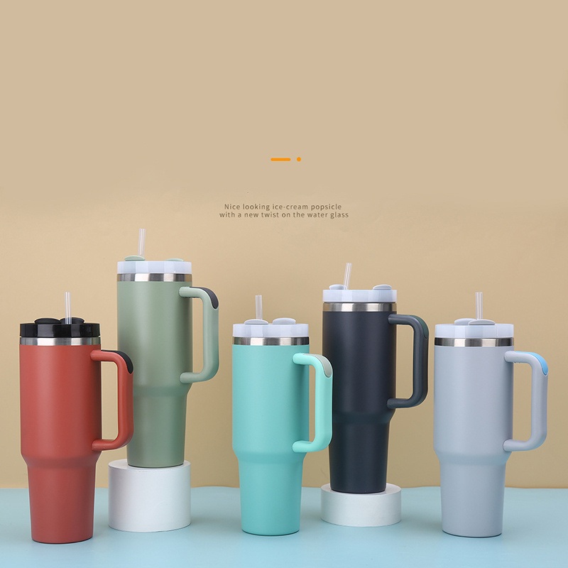 Custom Logo Double Wall Mugs for Camping 40oz Stainless Steel Outdoor Tumbler with Handle and Straw – 40oz Tumbler and Tumbler with Handle price