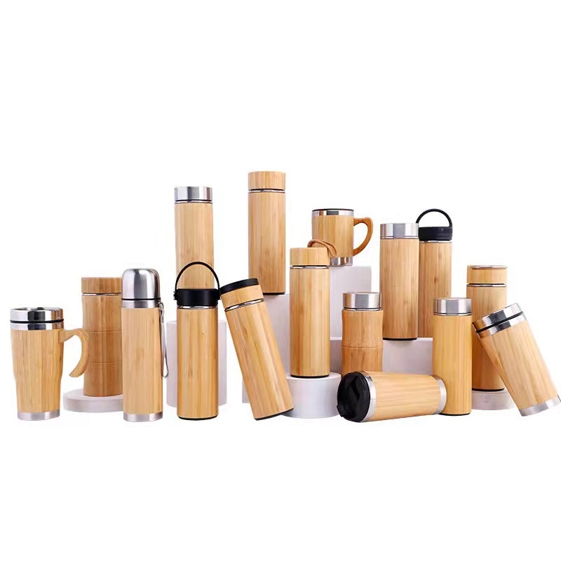 Eco-Friendly Bamboo Thermos Vacuum Insulated vacuum Stainless Steel Bamboo Thermal Coffee Tea Water Flask – Vacuum-Flask-Thermos and Sports Water Bottle price