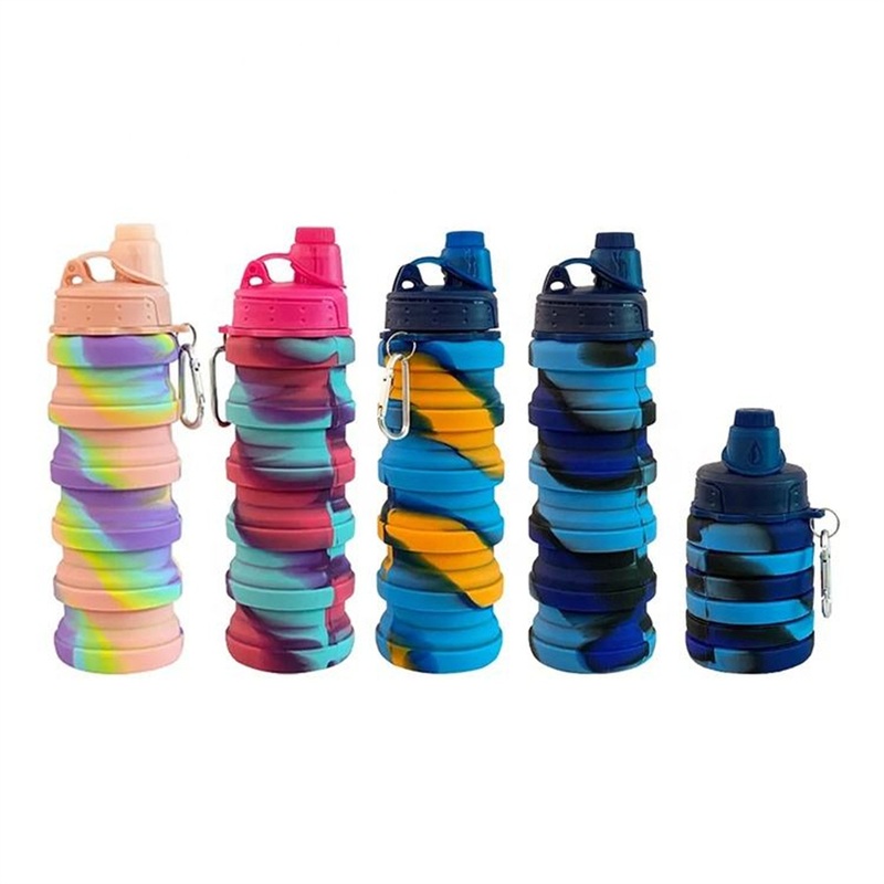 Folding Silicone Sports Water Bottle Custom Logo Collapsible Water Bottle – Water Bottle and Silicone Water Bottle price