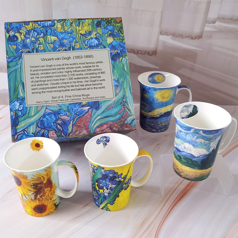 High Quality Wholesale Price Bone China Set of 4 Coffee Mugs 12 Oz 350 Ml with Color Box for Christmas Holiday Mothers Day Gift – Gift and Mug price