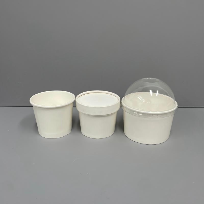 Paper Ice Cream Cups with Lids White Kraft Dessert Bowls Frozen Yogurt Cup Dessert Supplies – Ice Cream Sundaes Yogurt Gelato Cup and Disposable Ice Cream Cup price