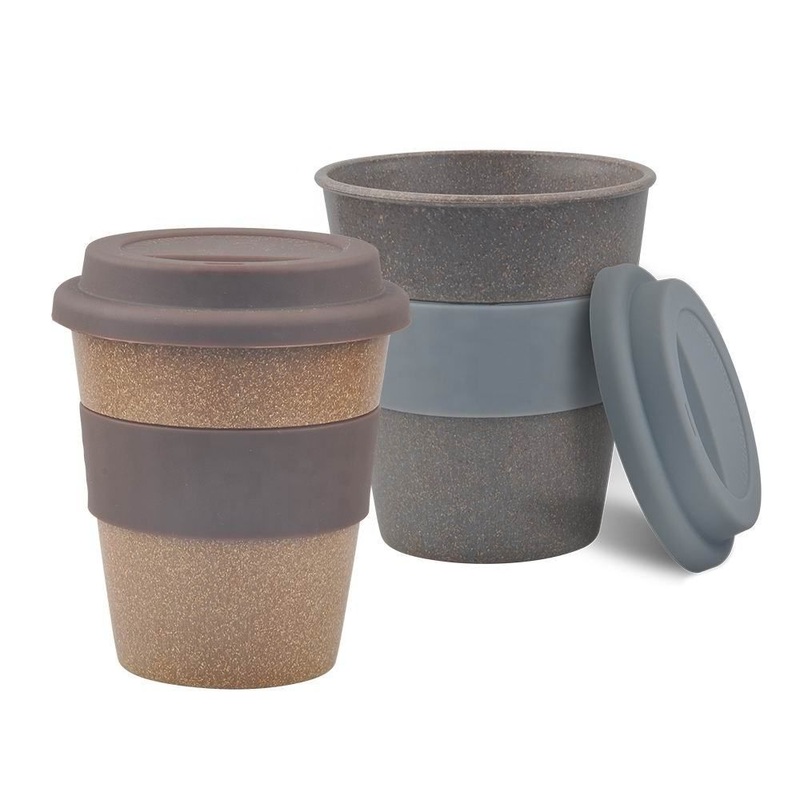 Promotional Reusable 350ml Bamboo Fiber Coffee Cup Custom Biodegradable Wheat Straw Plastic Keep Coffee Mug Take It to Go – Bamboo Fiber Coffee Cup and Coffee Mug price