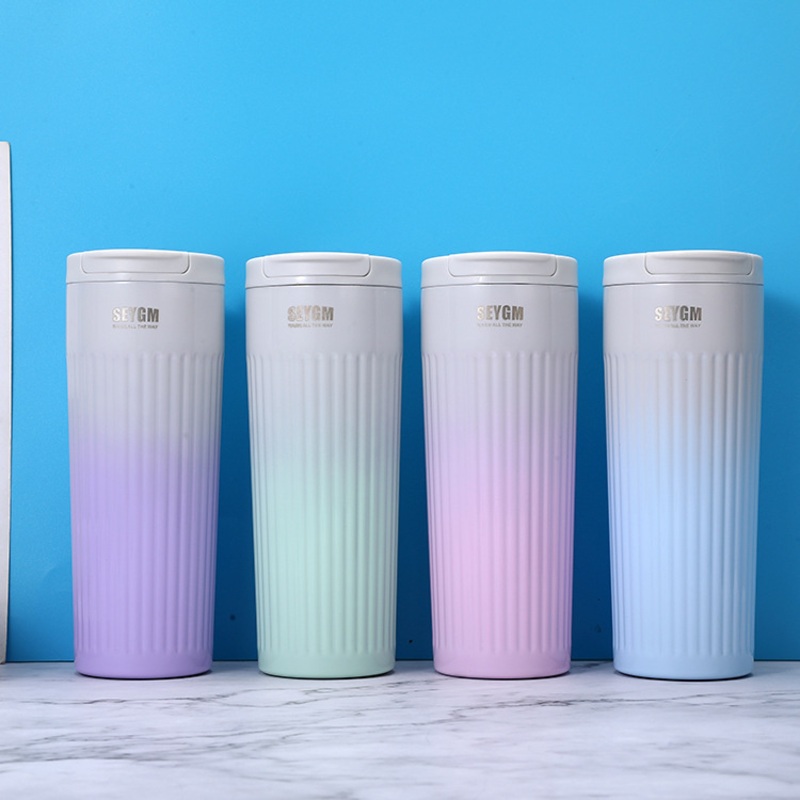 Wholesale 500ml 17oz Gradient Color Stainless Steel Insulated Travel Coffee Mug with Lid – Coffee Mug and Stainless Steel Coffee Mug price