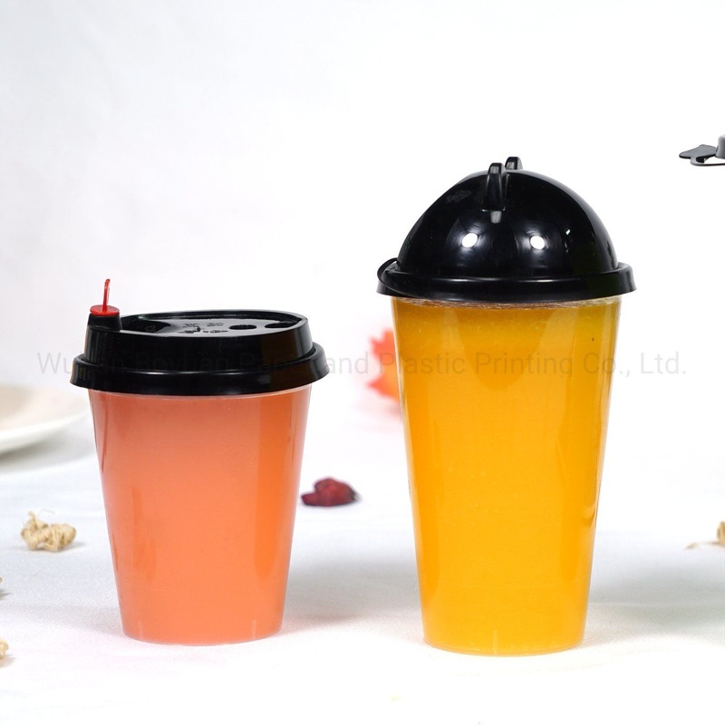 Custom Design Transparent Disposable Plastic Cup for Cold Beverage Juice Cola with Lid – Disposable Cups and Drinking Cups price