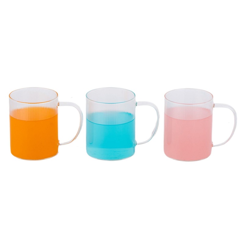 Embossed Borosilicate Glass Cup with Handle for Drinking – Glass Cup and Borosiicate Glass Cup price