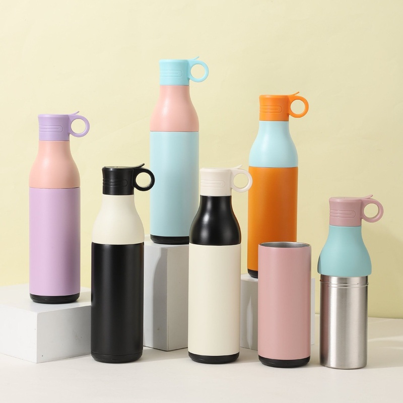 New Design Patent Product Double 400ml Stainless Steel Vacuum Flask with Loop Thermos Water Bottle with Straw – Vacuum Flask and Stainless Steel Bottle price