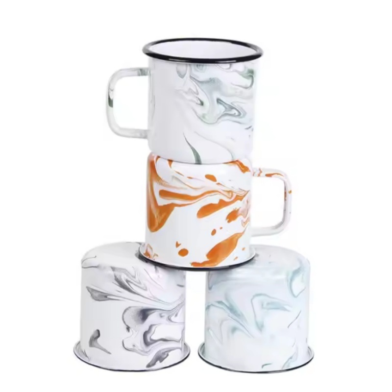 Your Own Logo Camping Cups Gold Rim Emaille Tasse Mug – Enamel Mug and Own Design price