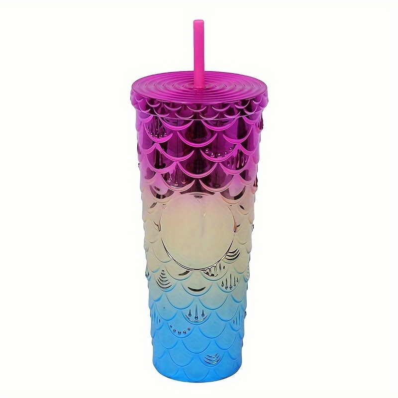 24 Oz Double Wall Reusable Cold Color Double Wall Bling Diamond Studded Cup Tumbler with Straw – Double Wall Tumbler and Rhinestone Tumbler price