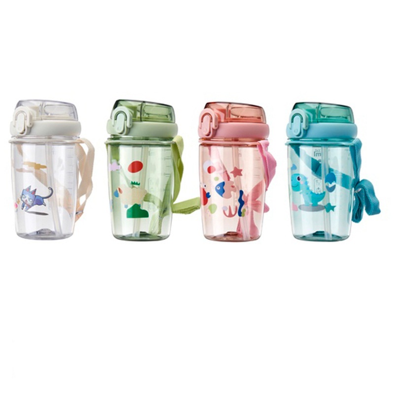 550ml Plastic Kids Water Bottle Children Gift Promotion Cute Printing Students Drink Water Bottle with Straw – Sport Water Bottle and Drinking Bottle price