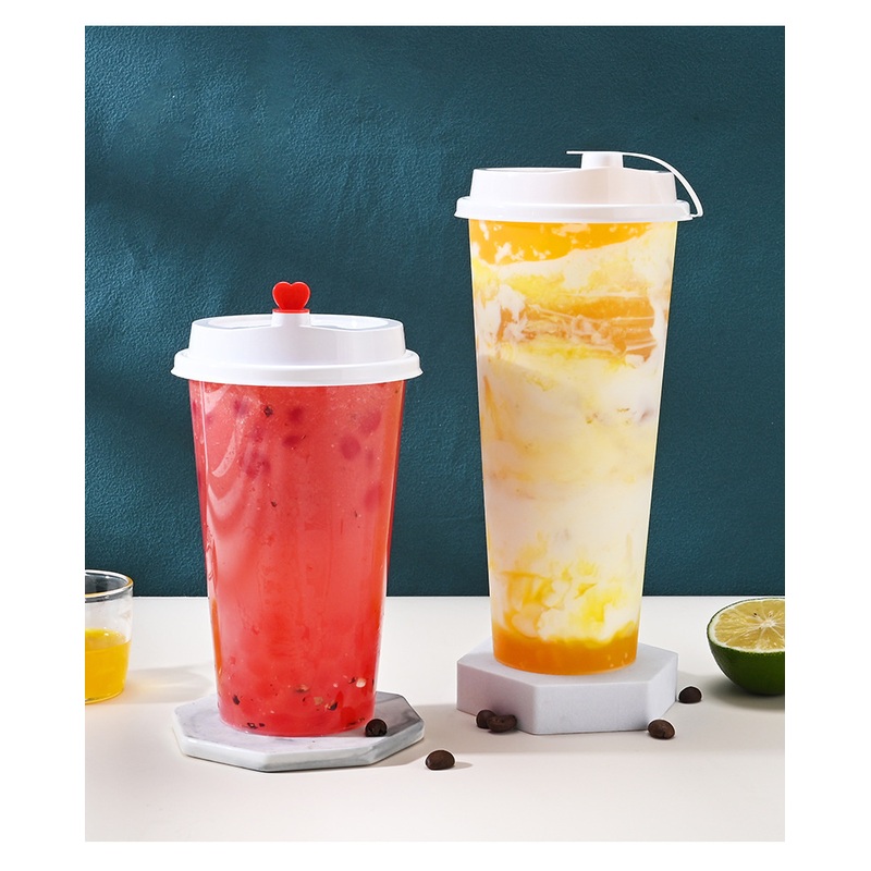 Custom Logo 350ml 16oz 500ml 600ml 700ml Disposable Thick Smoothie PP Cup Clear Transparent Plastic Bubble Boba Milk Tea Cup with Lid – Smoothie PP Cup and Disposable Thick Cup price