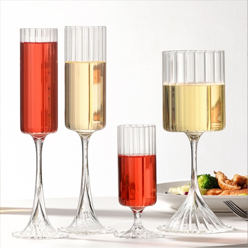 Delicate Flute Shaped Vertical Champagne Glass Stemware – Glass Cup and Drinking Cup price
