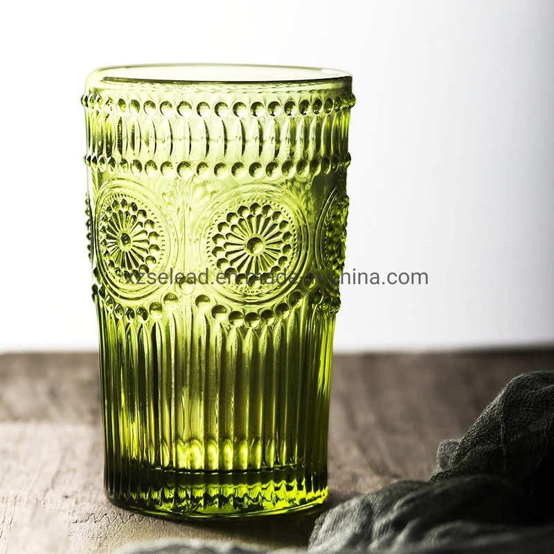 Embossed Creative Design 12oz Crystal Wine Juice Glass Cup Whiskey Drinking Tumbler – Glass Bottle and Glass Cup price