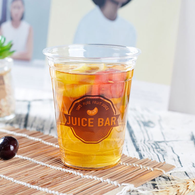 High Permeability PLA Pet Disposable Plastic Cups Commercial Juice Cold Drinks Packaging – Plastic Cups and Plastic Cups with Lids price