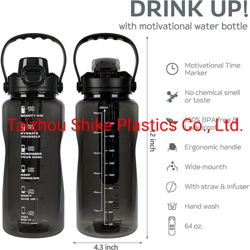 Large Half Gallon 64 Oz Water Bottle with Motivational Time Marker to Drink Hydrate Motivational Water Bottle – Water Bottle and Travel Bottle price