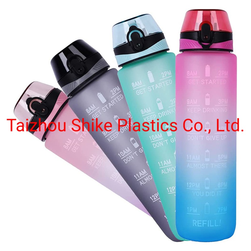 Whole Sale Price 1L Plastic Bottle BPA Free Water Bottle for Outdoor Sports with Time Marker Straw Lid Tritan Water Bottle – Water Bottle and Plastic Water Bottle price