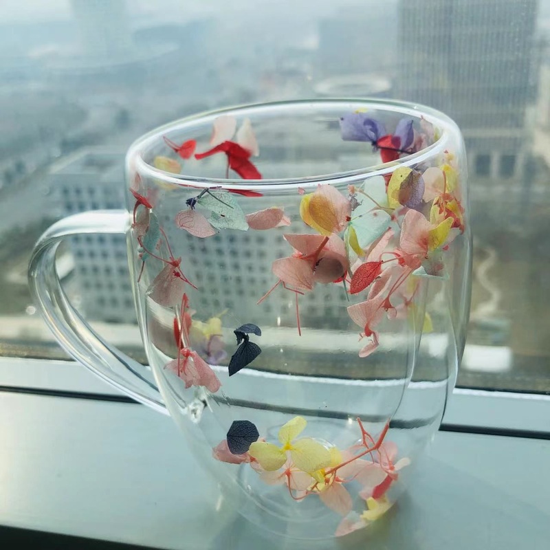Wholesale Beautiful Flowers to Be Filling OEM Make Different Flower to Inside Milk Drinking Mug Ins Bar Cups – Cup Glasses Double Wall and Double Wall Cup Glass with Dried Flowers price
