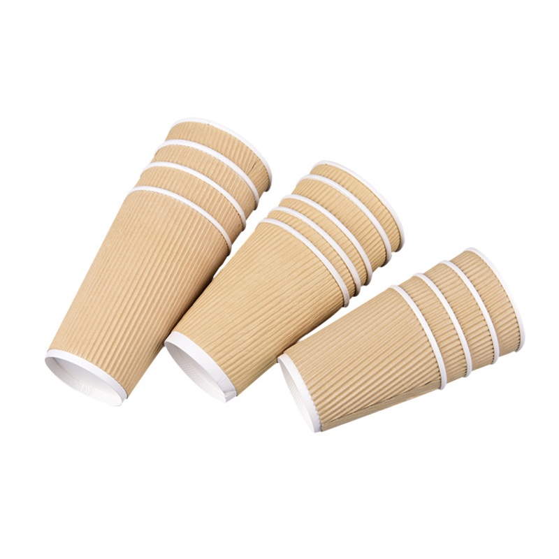 12 Oz Customized Design Paper Cups Disposable Double Wall Ripple Coffee Cups – Paper Cup and Disposable Coffee Cup price