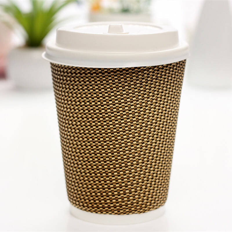 8oz 10oz 12oz 16oz Disposable Coffee Cups Black Hot Beverage Cups with Ripple Wall Design – Paper Cup and Coffee Cups with Lids price