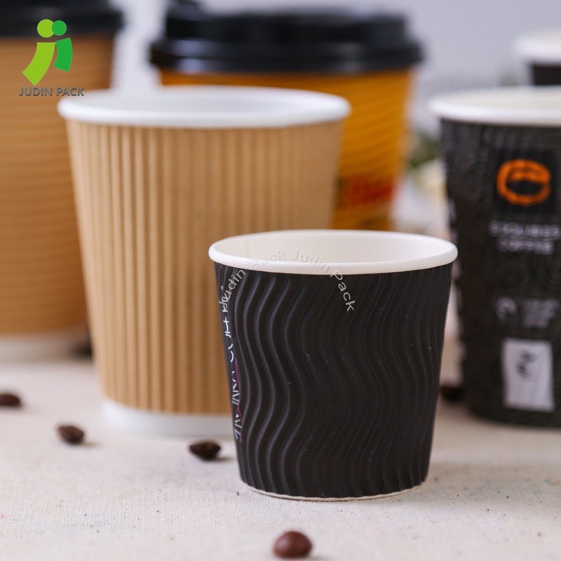 Black Disposable Ripple Wall Paper Cup for Hot Drinking – Paper Cup and Coffee Cup price