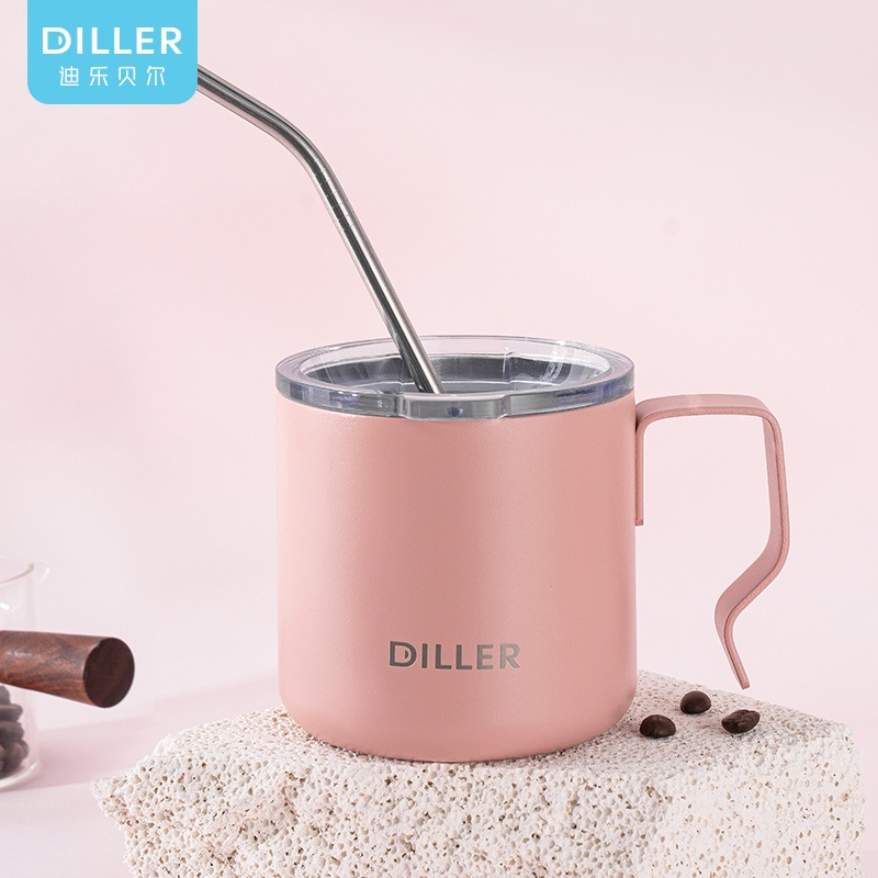 Black, Grey, White, Pink Vacuum Bottle Mug with Straw and Lid – Stainless Steel Coffee Mug and Mug with Straw and Lid price