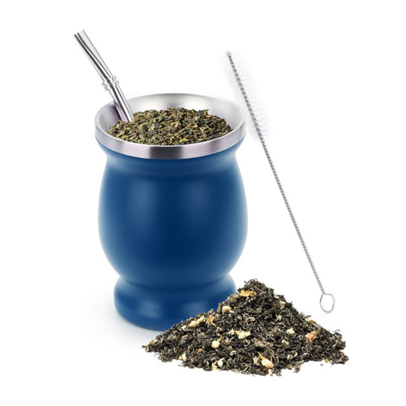 Custom 8oz High Quality Yerba Mate Cup Double Wall Stainless Steel Insulated Tea Cup Without Lid – Mug Cup and Tumbler Cups price