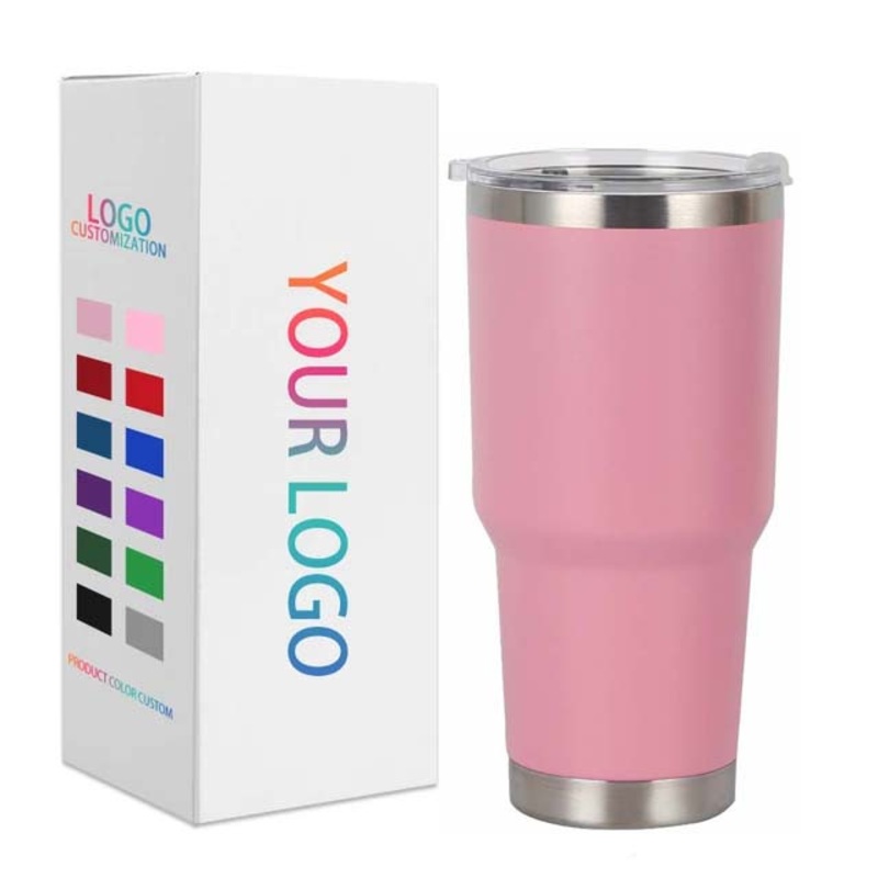 Custom Logo Double Wall Powder Coated Insulated Vacuum Thermal 30oz Stainless Steel 304 Travel Mugs with Straws – Ifun Tumbler and Custom Brand Cup price