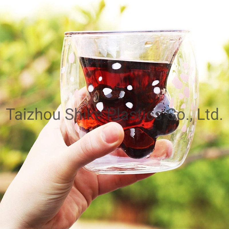 High Borosilicate Glass Cute Cat Bear Heat Insulated Double Wall Glass Cup Cat Paw Cup – Glass Mug and Water Bottle with Infuser price