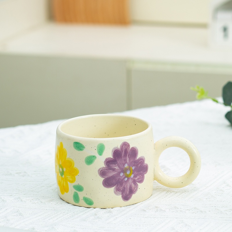 High-Value Cute Childrens Porcelain Ceramic Mug Hand-Painted Flower Coffee Cup Ceramic Hand Painted Mug for Tea Water Parties – Painted Coffee Mug and Cute Mugs price