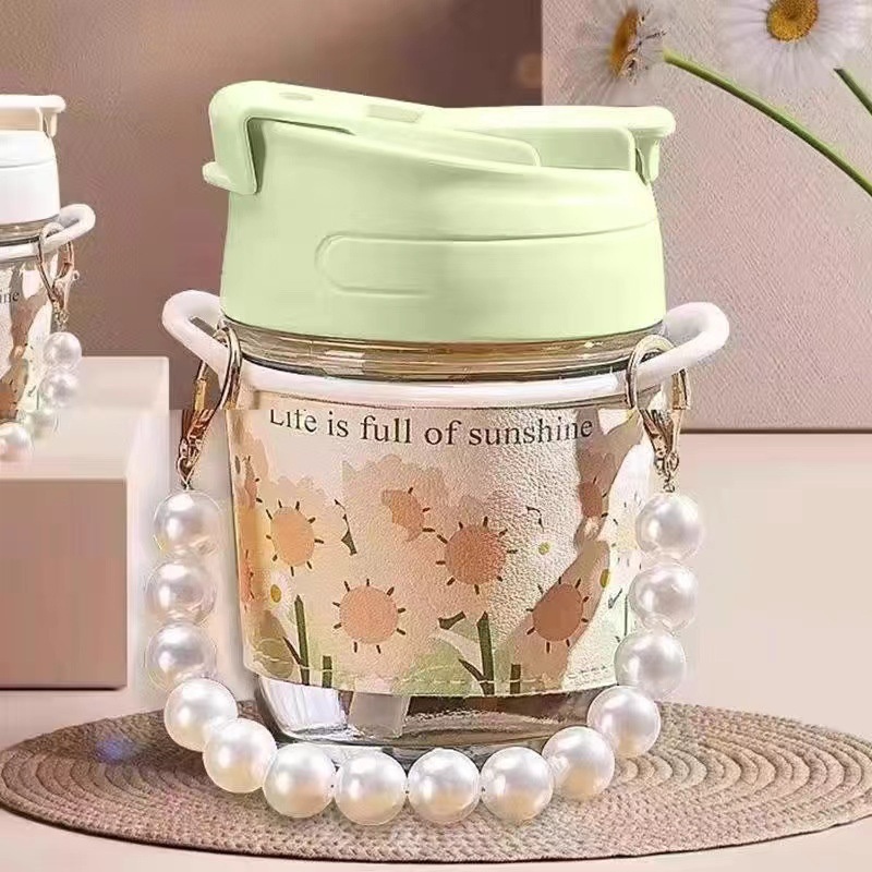 Logo Pearl Cup Double Drink Glass Summer – Glass Bottle and Water Glass price