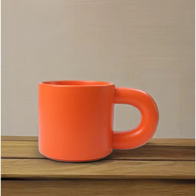 Macaron Mug Nordic Big Fat Handle Mug Klein Blue – Cute Mug and Handmade price