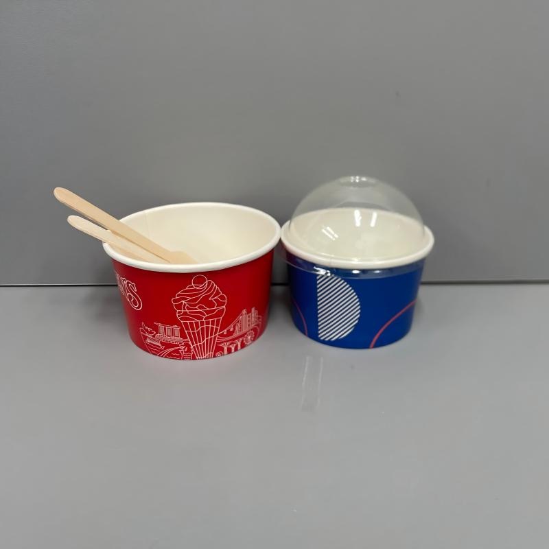 Water-Proof Customized Printing Plastic Free Paper Cup for Ice Cream with Lids Spoon – Custom Printed Ice Cream Paper Cup and Eco-Friendly Disposable Paper Cups price