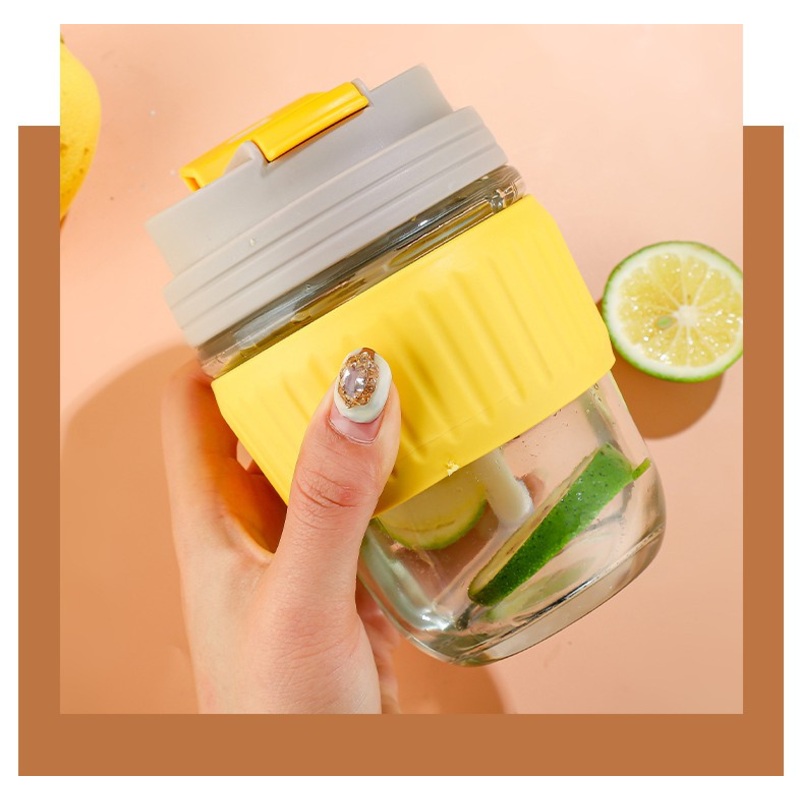 12oz Glass Reusable Coffee Cups Glass Travel Mugs with Straw – Coffee Cup and Milk Juice Cup price