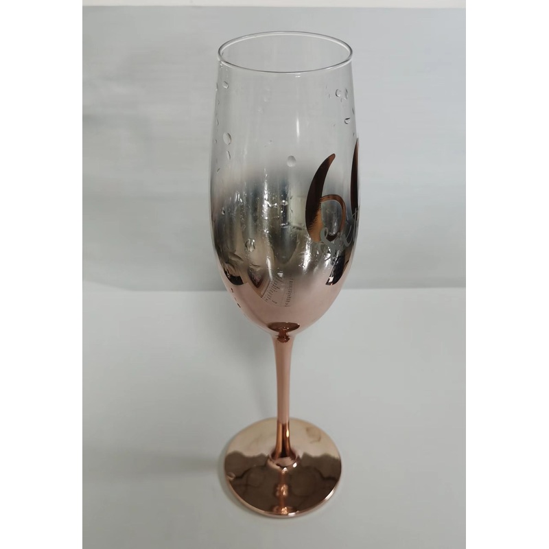 260ml Gradient Eelectroplated Rose Gold Champagne/Wine/Red Wine Glass Tall Cup – China Glass Cup Factory and Double Wall Glass Cup price