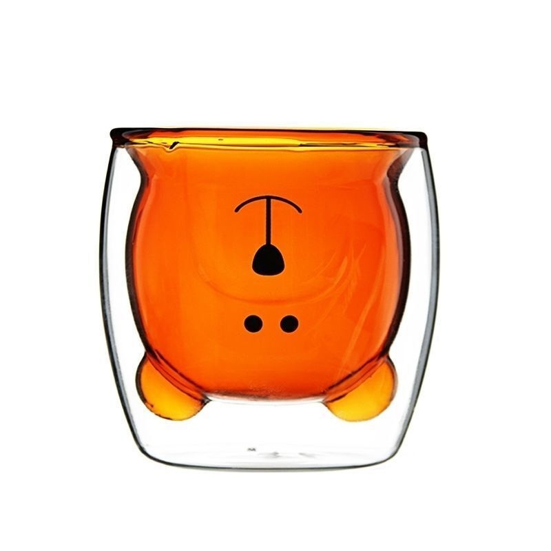260ml Handmade High Borosilicate Colored Double Wall Glass Cartoon Bear Mug for Drink Tea Coffee Drinks – Crack Food Grade and Double Bear Wholesale Price Double Wall Bear price