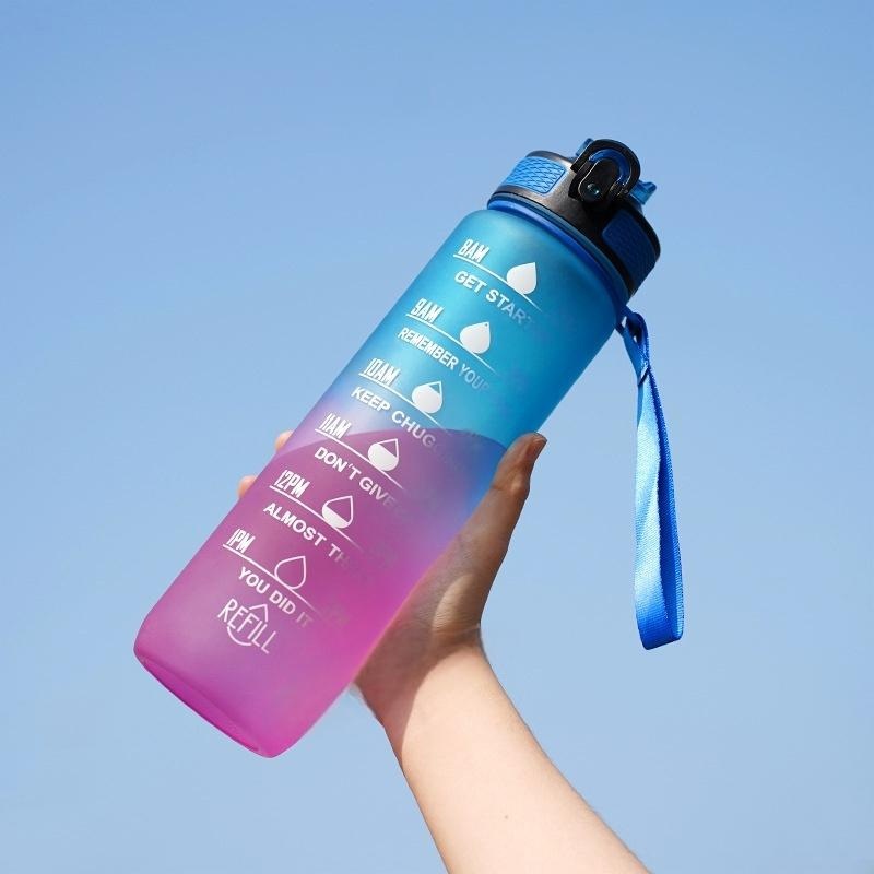 32oz Gradient Water Bottle, 1L Large Capacity Sports Bottle with Strap, Flip Lid & Straw, Outdoor Travel Drinkware – Water Bottle and Bottle price