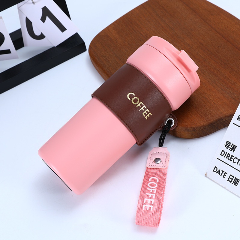 Custom Logo Double Wall Vacuum Travel Coffee Tumbler Cup Water Bottle Printed 450ml Stainless Steel Insulated Thermo Car Mug with Sleeve – Travel Mug and Thermal Mug price