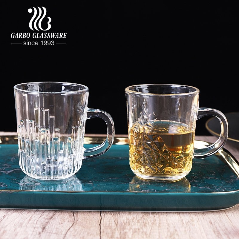 Engraved Glass 8 Oz Mug Classic Water Juice Tea Drinking Glass Mug with Handle High Quality Drinkware for Home Restaurant Use – Glass Mug and Tea Mug price