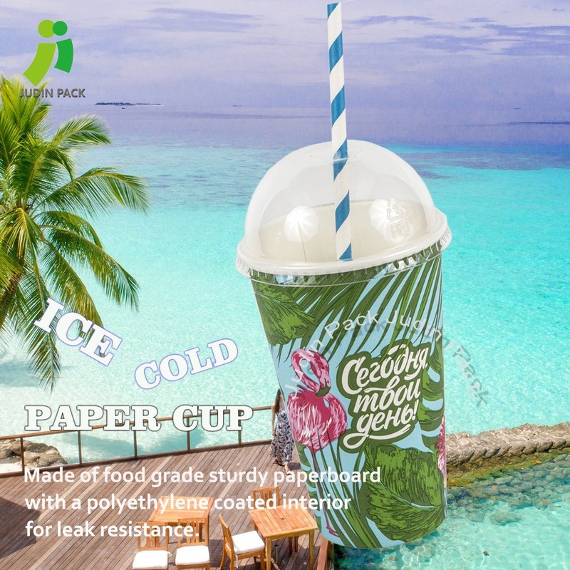Printed Colorful Cold Drink Paper Cups with Double PE – Paper Cup and Disposable Cup price