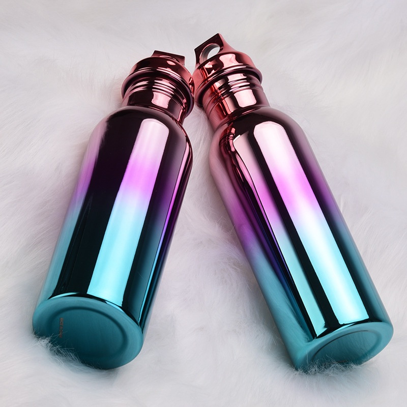 Stainless Steel Sports Water Bottle Electroplated Colorful Gradient Outdoor Water Cup Portable Large Capacity Cup – Vacuum Flask and Vacuum Cup price