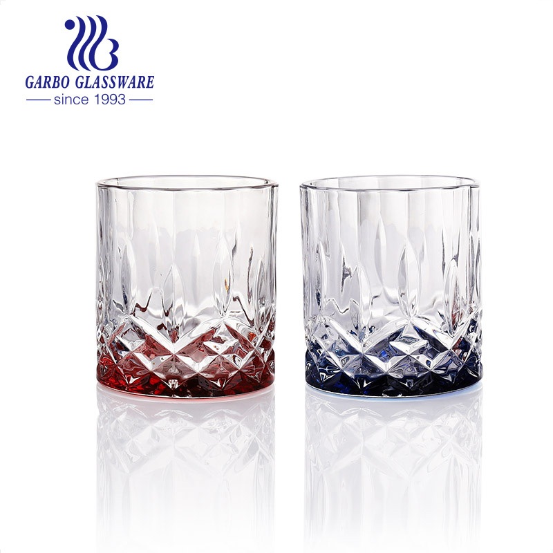 Wholesale Color Bottom Classic 12oz Hot Sale Engraved Whiskey Glass Cup – 12oz Glass Cup and Whiskey Glass Cup price