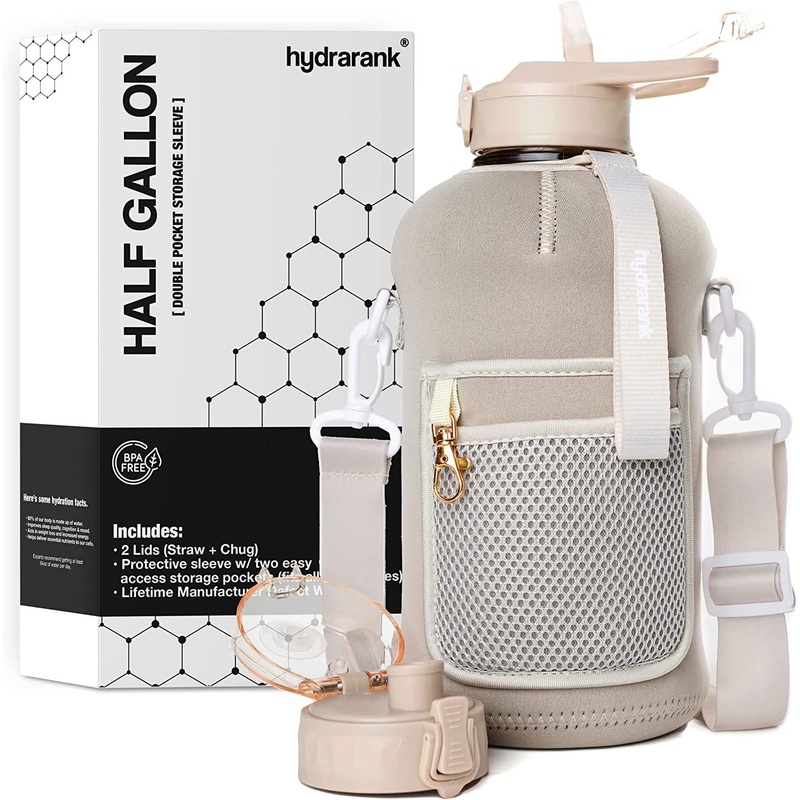 2.2L Half Gallon Water Bottle with Storage Sleeve and Covered Straw Lid for Gym – Water Bottle and Travel Bottle price