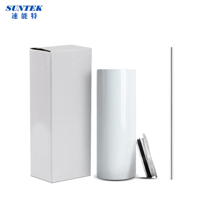 20oz White Double Wall Stainless Steel vacuum Bottle Straight Sublimation Tumbler – Straight Tumbler and Tumbler with Straw price