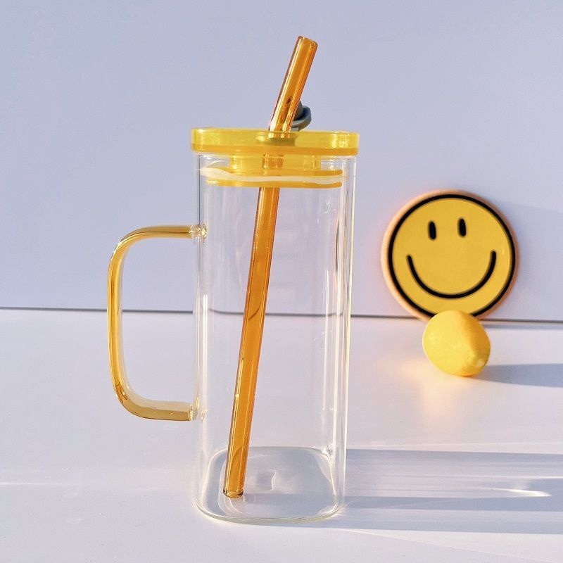 350ml High Borosilicate Glass Household Creative Square Mouth Transparent Coffee Cup – Square Glass Travel Cup<br />Clear Coffee Glass C and Glass Product price