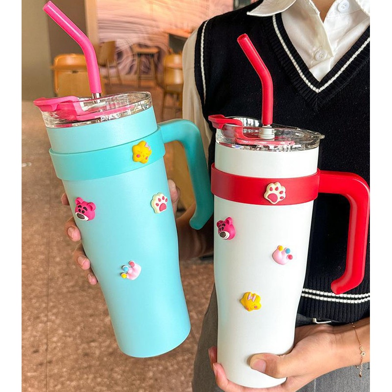 40oz 304 Stainless Steel Insulating Bottle with Handle High Beauty Straw Cup Car Cup – Water Bottle and Water Cup price