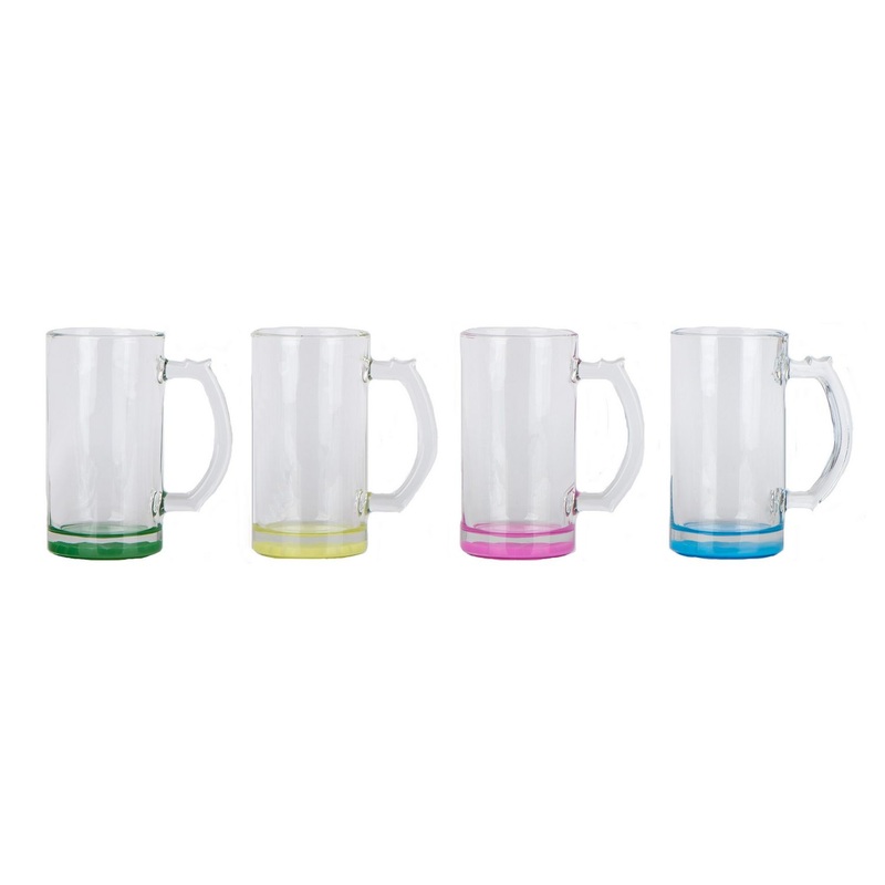 480ml Glass Mug with Handle Sprayed with Color on Bottom Beer Mug – Glass Mug and Glass Beverage Mug price