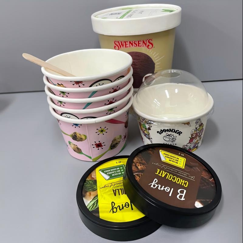 Disposable Ice Cream Paper Bowl Paper Cup with Lids for Holding Ice Cream Sundaes Gelato – Disposable Ice Cream Cups and Ice Cream Container price