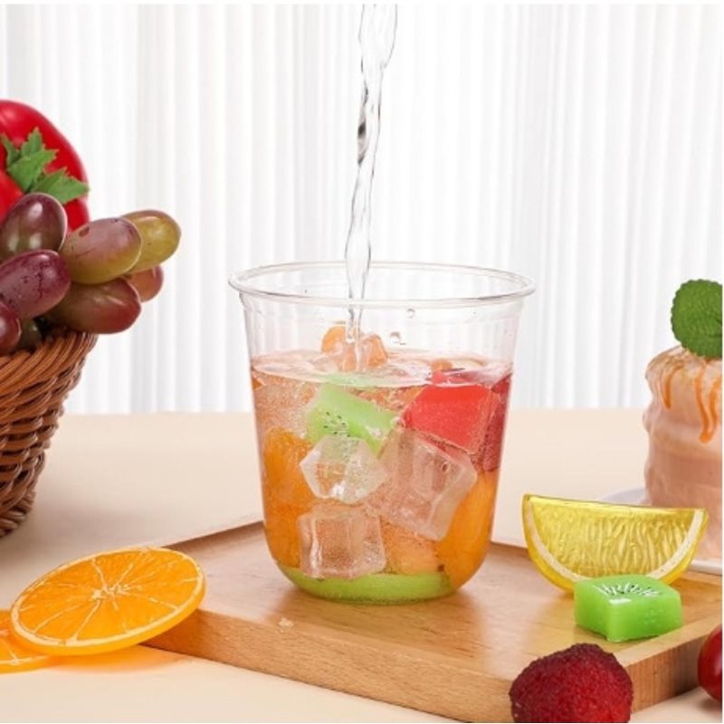 Disposable PP Stemless Glasses Cup Milk Shaker Bottle Plastic Cup – Disposable PP Stemless Glasses Cup 12oz with Lid and Tableware Juice Drinking Cups price