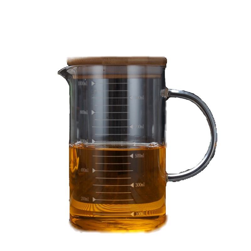 Glass Measuring Cup with Handle and Wood Lid 350ml 500ml 1000ml – Measuring Cup and Measuring Cup Set price