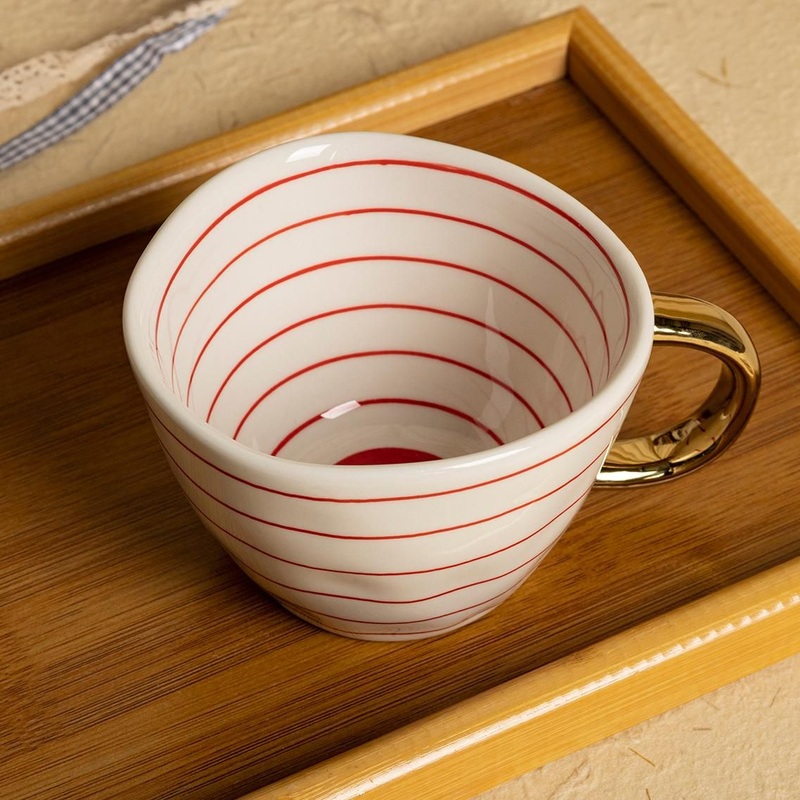 Gold Handle Ceramic Tea Mugs, Chic and Unique Design Coffee Cup Set – Ceramic Tea Mugs and Handle Gold Mug price
